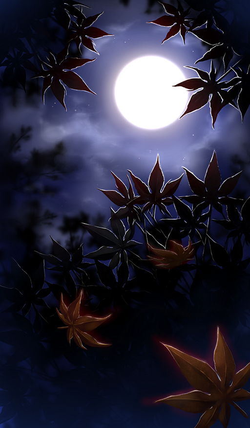 blue_theme cloud cloudy_sky commentary fate/grand_order fate_(series) full_moon lasengle moon nature night no_humans official_art outdoors plant_request sky sky_focus third-party_source tree