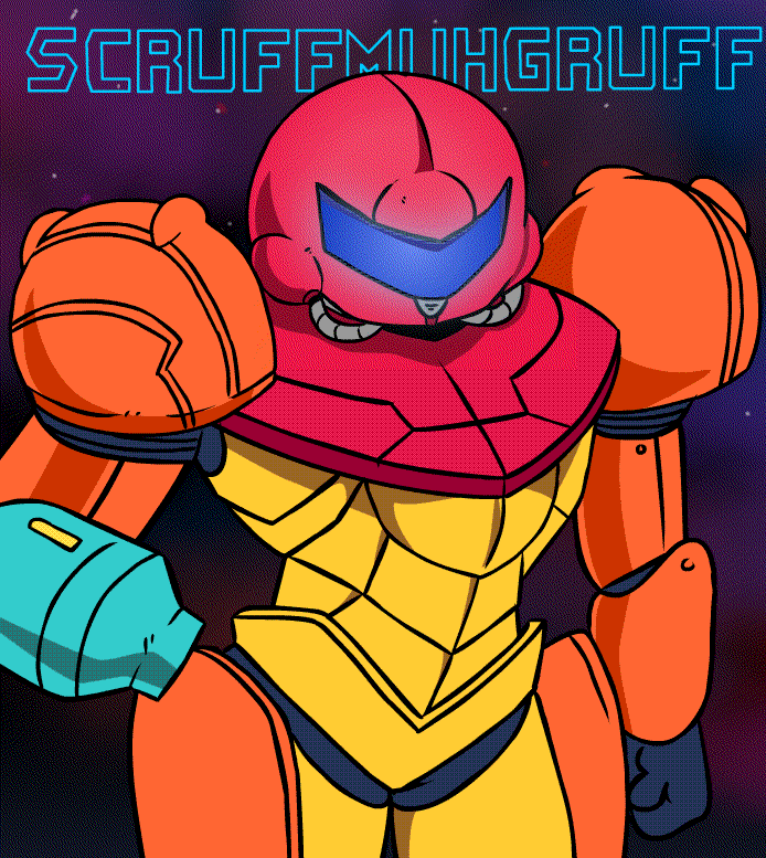 1girl 2020 animated animated_gif armor breasts breasts_out cleavage female_focus flashing green_hair highleg highleg_leotard justin_bailey large_breasts leotard long_hair looking_at_viewer metroid metroid_(classic) nintendo nipples power_suit_(metroid) samus_aran scruffmuhgruff solo standing thighs undressing varia_suit