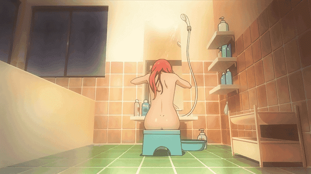 Anime girl in the shower