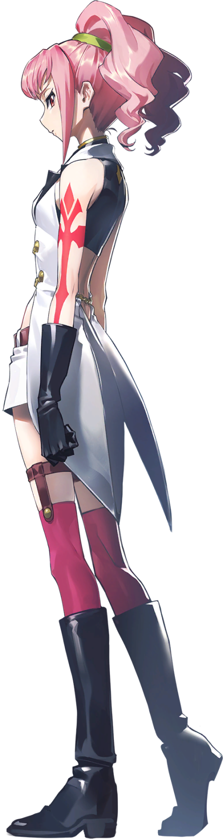 1girl anya_alstreim arm_tattoo belt black_boots black_gloves black_shirt boots cellphone coat code_geass code_geass:_genesic_re;code crop_top diary dutch_angle falling flat_chest full_body gloves glowing glowing_eyes highres knee_boots knights_of_the_round_uniform military_uniform mordred_(code_geass) navel night open_mouth outdoors outstretched_arm phone pink_hair pink_thighhighs reaching red_eyes shirt short_hair short_shorts shorts sidelocks skindentation sleeveless sleeveless_coat sleeveless_shirt smartphone solo spread_fingers spread_legs stomach tattoo thigh_strap thighhighs thighs transparent_background white_coat white_shorts yellow_eyes