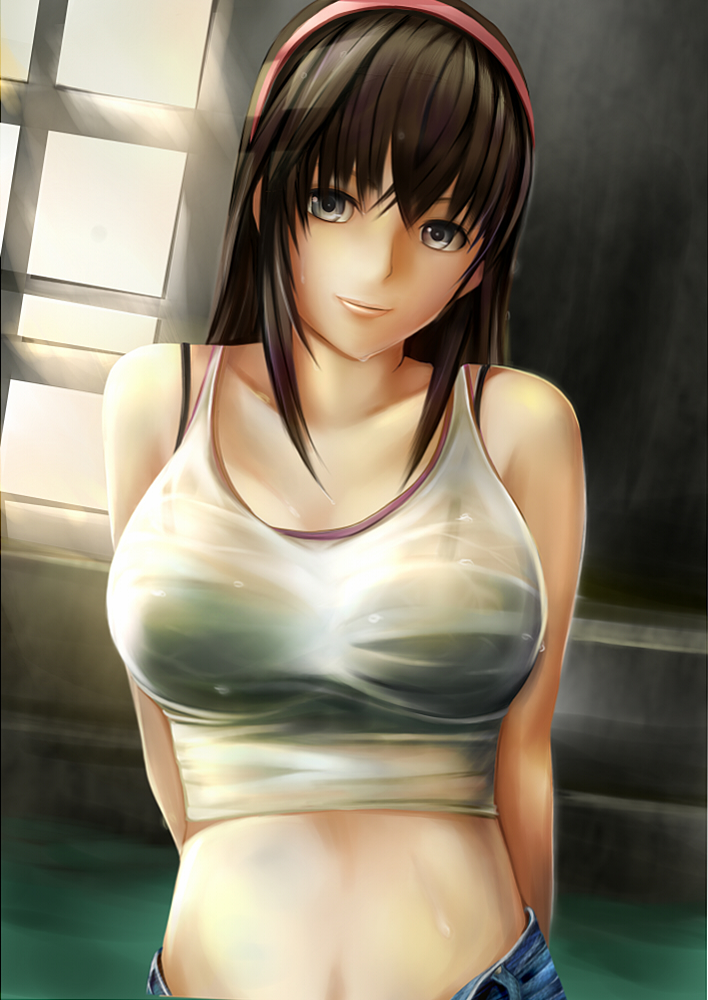 Anime girl in tank top