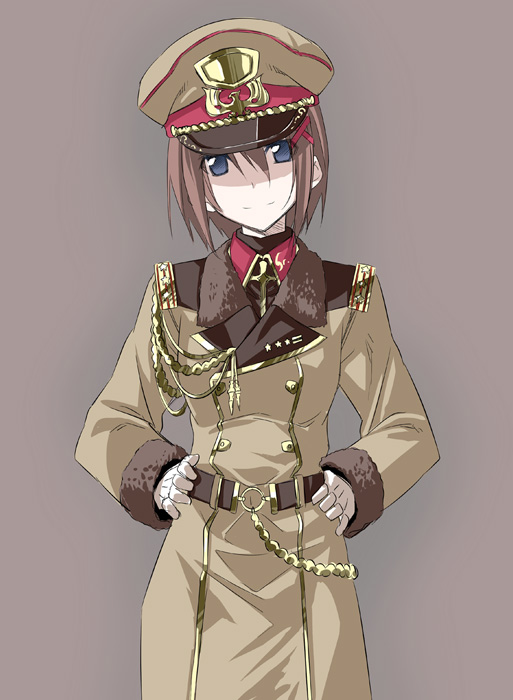 Anime girl military uniform