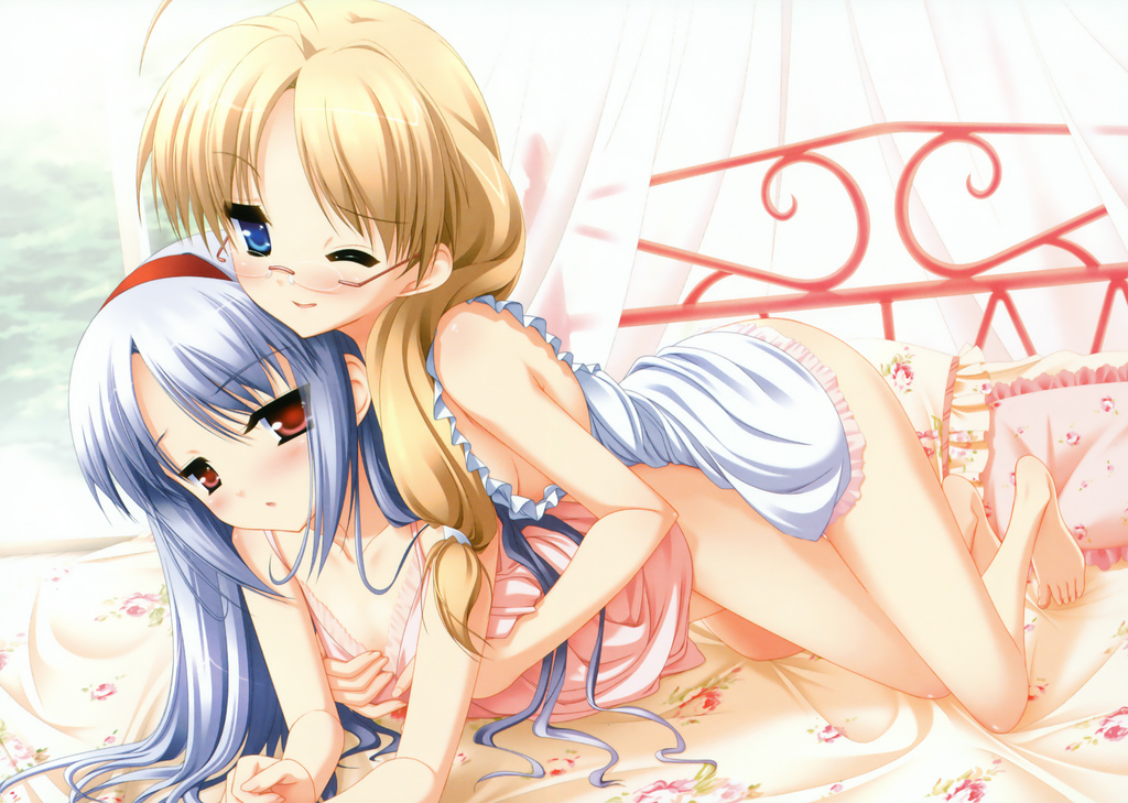 Anime lesbian three way