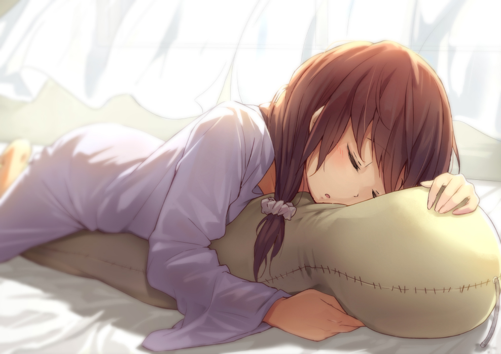 Anime sleeping in bed