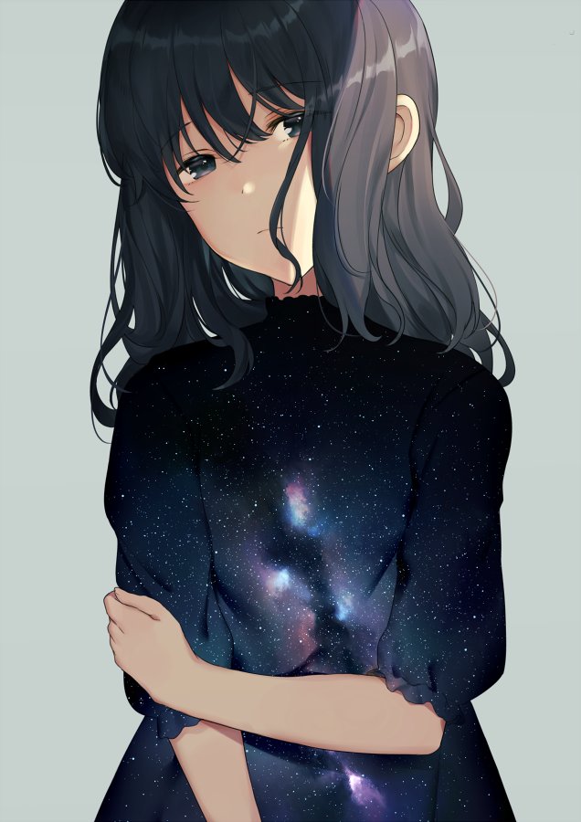 Anime girl with straight black hair