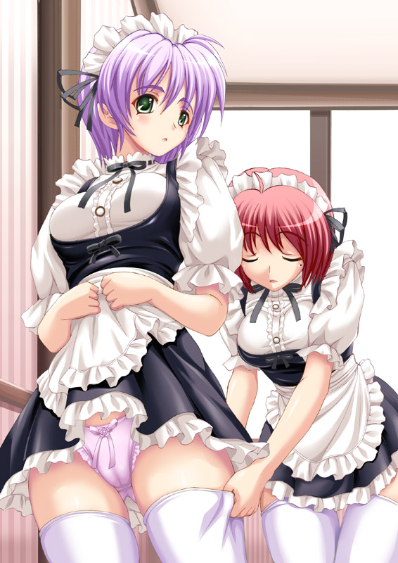 Maid shorts domination fingering