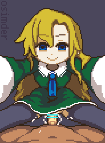 1boy 1girl animated animated_gif ascot bar_censor black_pantyhose blonde_hair blue_ascot blue_eyes breasts censored closed_mouth commentary_request cum cum_in_pussy cum_overflow dress green_dress grey_background hetero ib_(kouri) long_hair long_sleeves looking_at_viewer lowres mary_(ib) medium_breasts open_mouth osimder pantyhose penis pixel_art pov pov_crotch sex torn_clothes torn_pantyhose vaginal