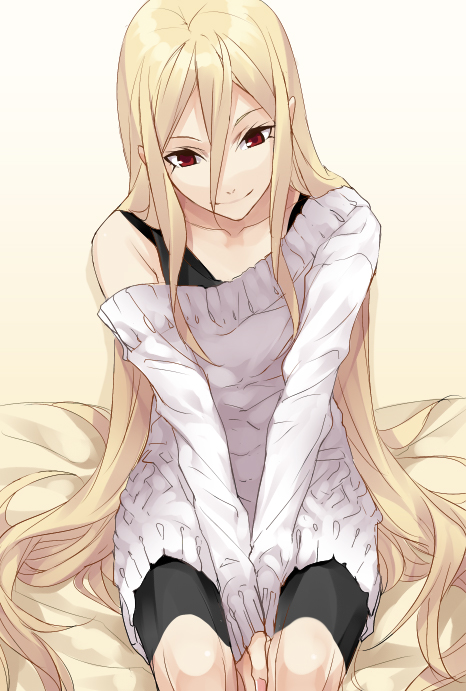 Anime girl with blonde hair and brown eyes