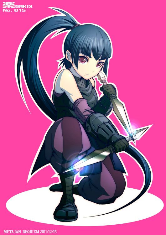 Anime girl ninja with black hair