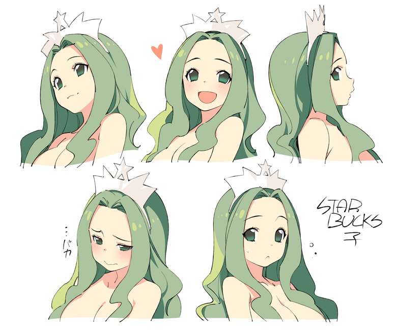 Anime woman hair starbucks