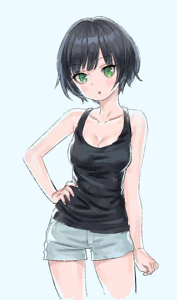 Uncut anime short hair
