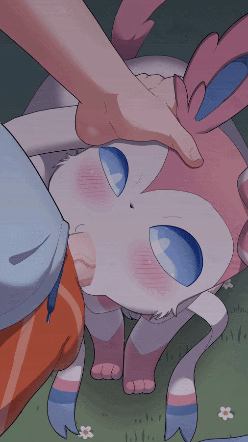 1boy 1girl all_fours animal_ears animated animated_gif bestiality blue_eyes blush censored dakkoku_jiro fellatio feral_penetrated florian_(pokemon) gen_6_pokemon grass hand_on_another's_head hetero irrumatio mosaic_censoring naranja_academy_school_uniform nintendo oral outdoors penis pokemon pokemon_(creature) pokemon_sv pokephilia standing sylveon tail veins veiny_penis white_fur