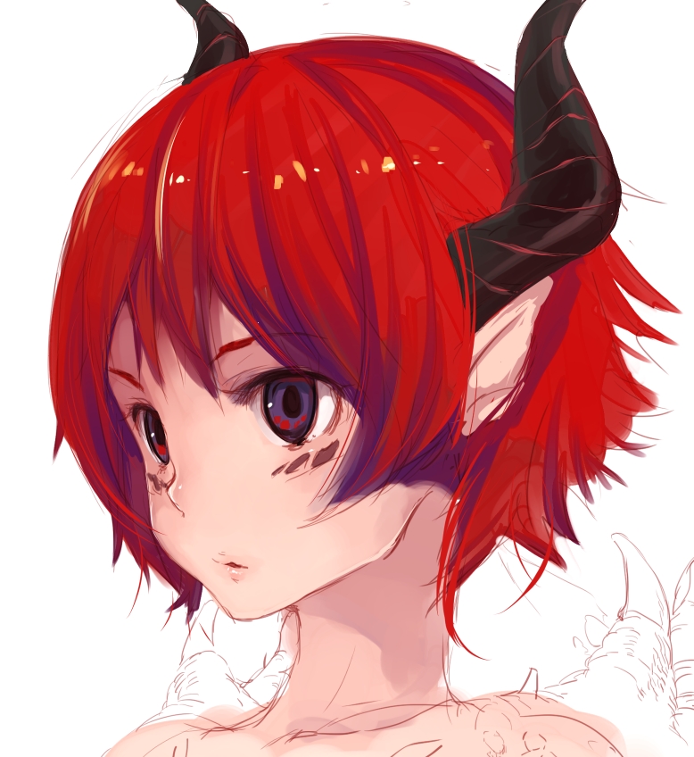 Anime girl red short hair