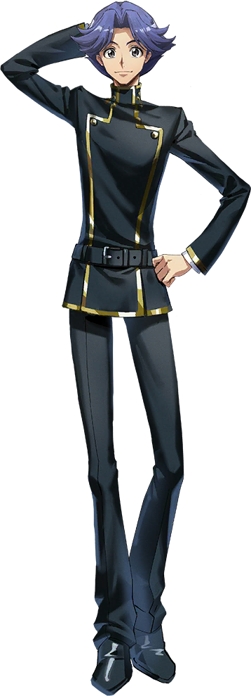 1boy ashford_academy_school_uniform black_pants black_shirt blue_hair buttons closed_mouth code_geass code_geass:_genesic_re;code cropped_torso full_body grey_eyes hair_flaps hair_intakes hands_on_own_hips happy long_sleeves male_focus official_art pants parted_bangs rivalz_cardemonde school_uniform shirt short_hair simple_background smile solo standing transparent_background upper_body