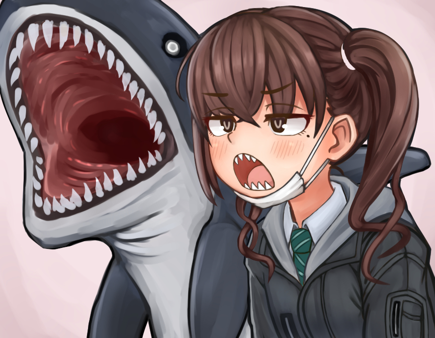 Anime girl sharp teeth