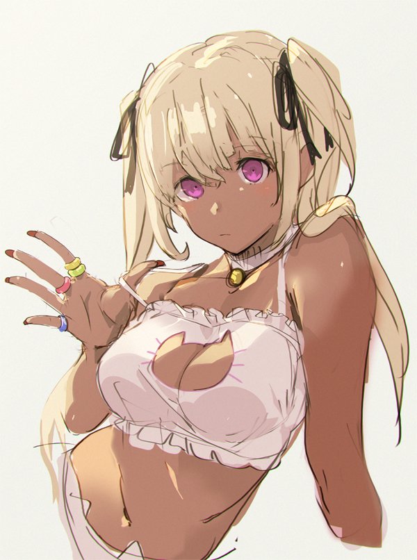 Anime girl with dark skin