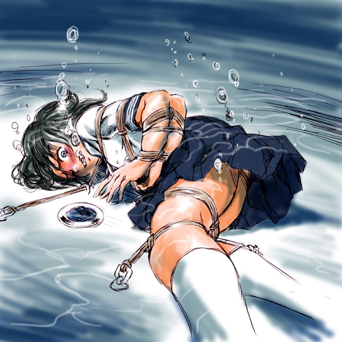 Underwater bondage breathplay