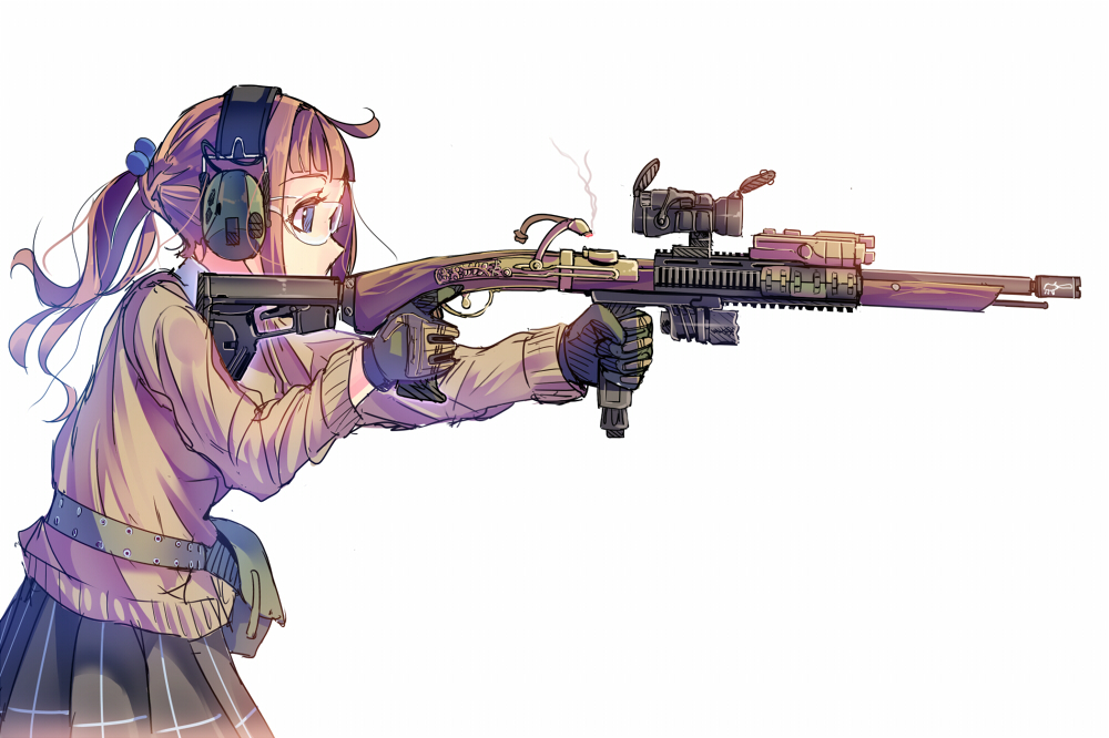 Anime girl with rifle