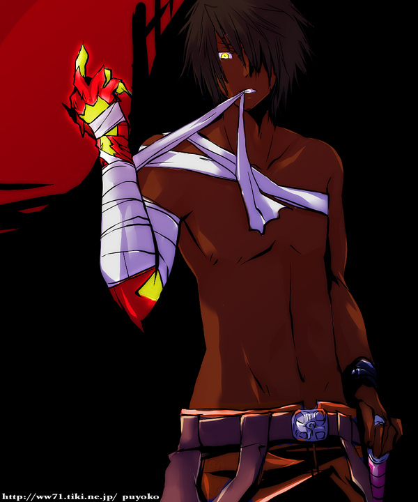Anime guy with dark skin