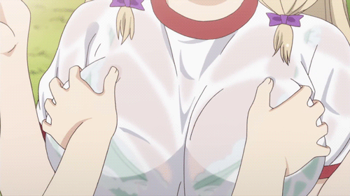 Anime boob grab gif