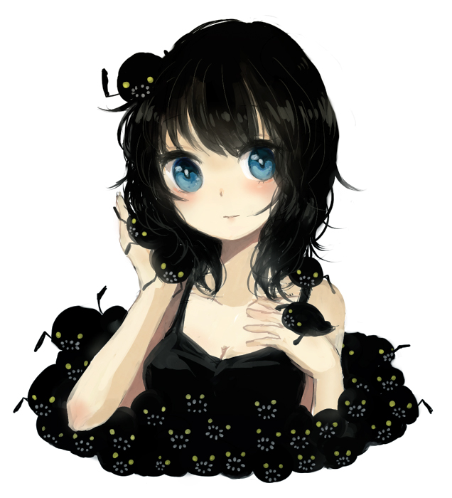 Anime girl with black short hair