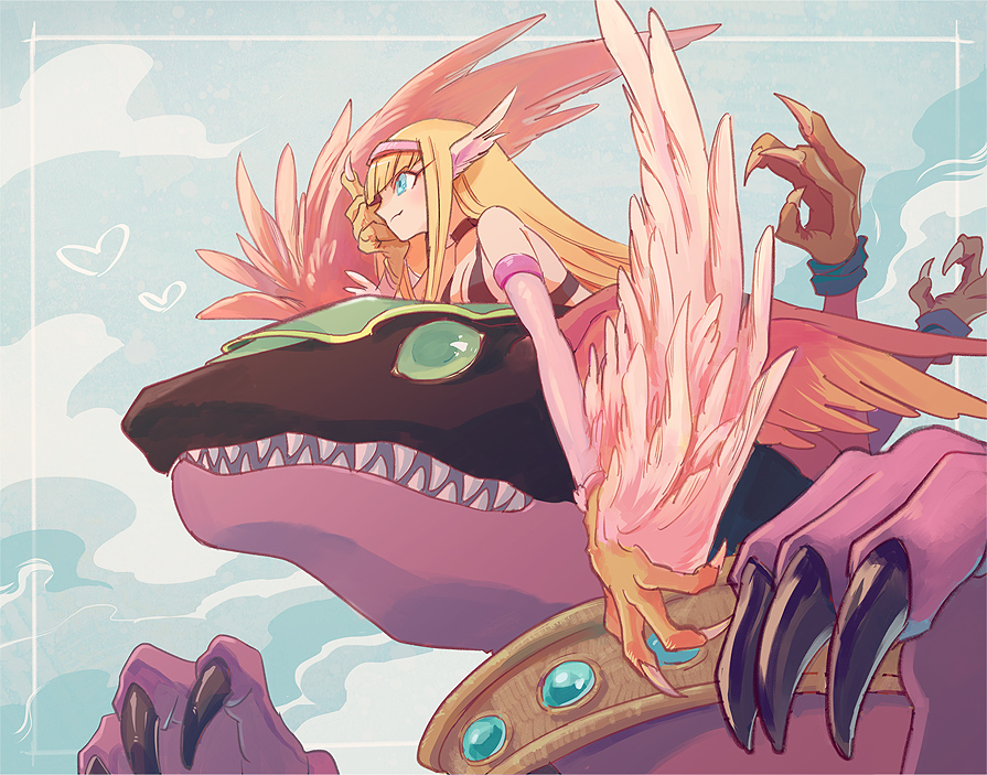 Anime girl with baby dragon