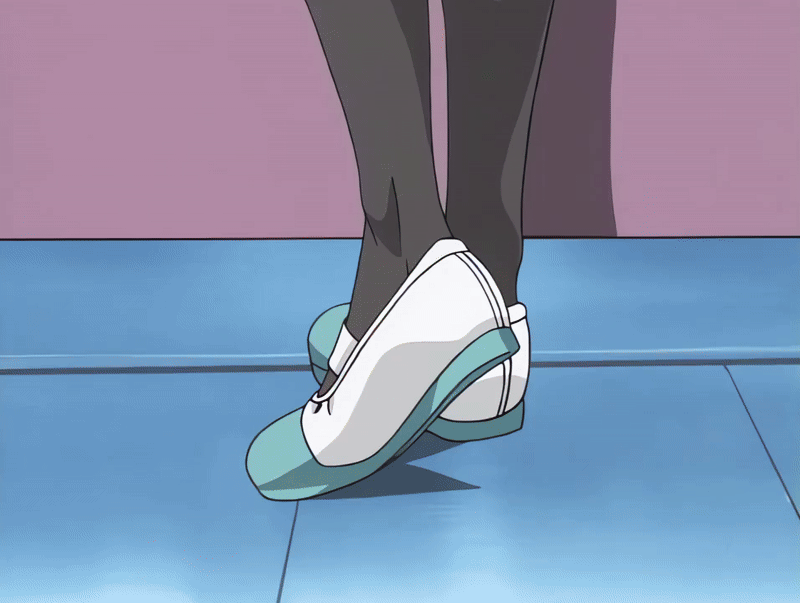 00s 1girl 2001 animal_ears animated animated_gif anime_screenshot bible_black bible_black_night_of_the_walpulgiss blue_eyes green_hair ito_mika long_hair necktie rabbit_ears red_skirt school_uniform shoes skirt tagme thighhighs zettai_ryouiki