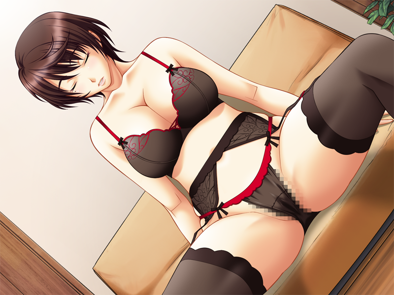 Brunette anime housewife panties