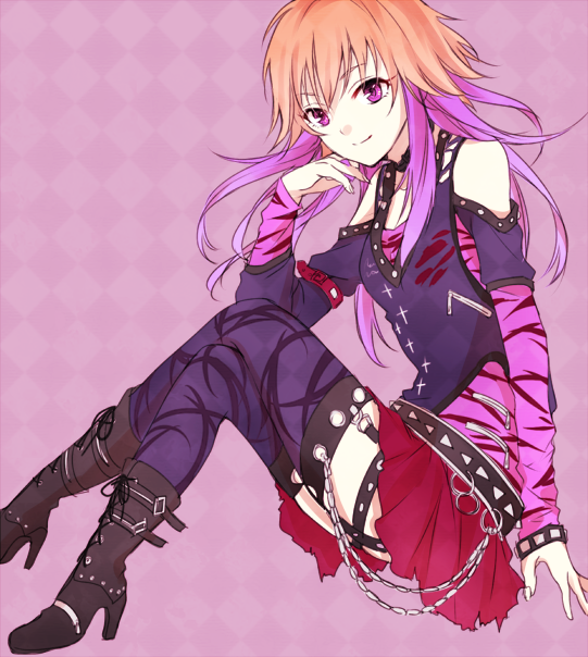 Anime girl multicolored hair