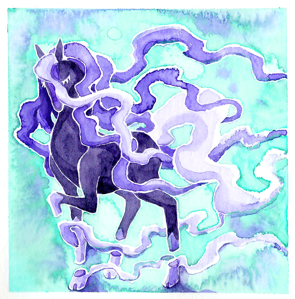 animal_focus border closed_eyes commentary english_commentary eyelashes fleebites full_body horse nintendo no_humans pokemon pokemon_(creature) pokemon_focus solo spectrier white_border