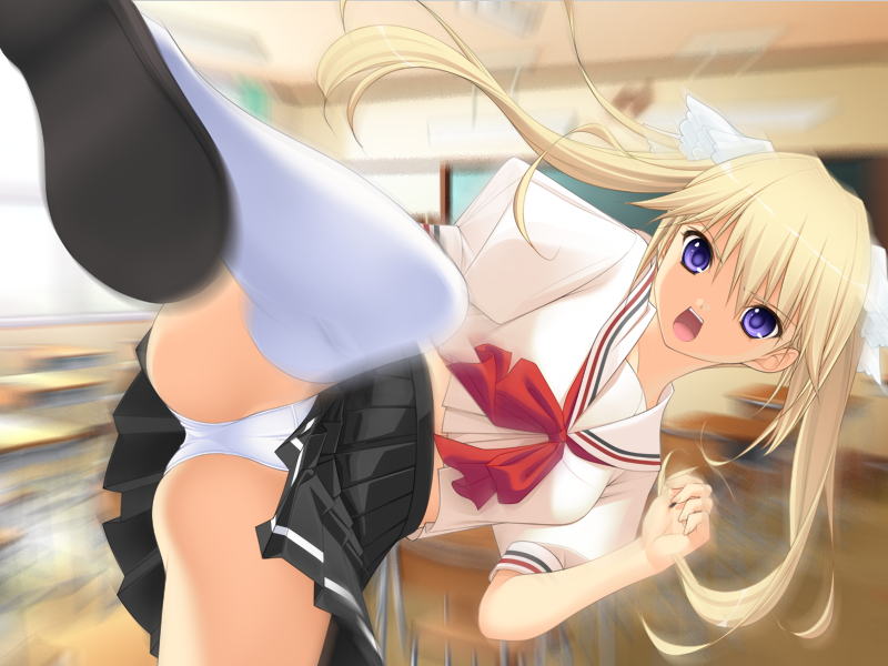 Anime blonde watching panties
