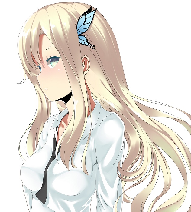Anime girl with platinum blonde hair