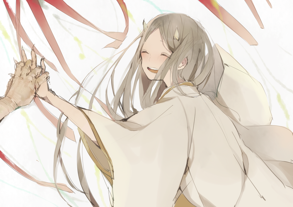 Anime girl holding out hand