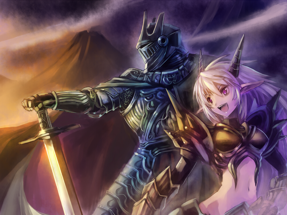 Anime girl white knight