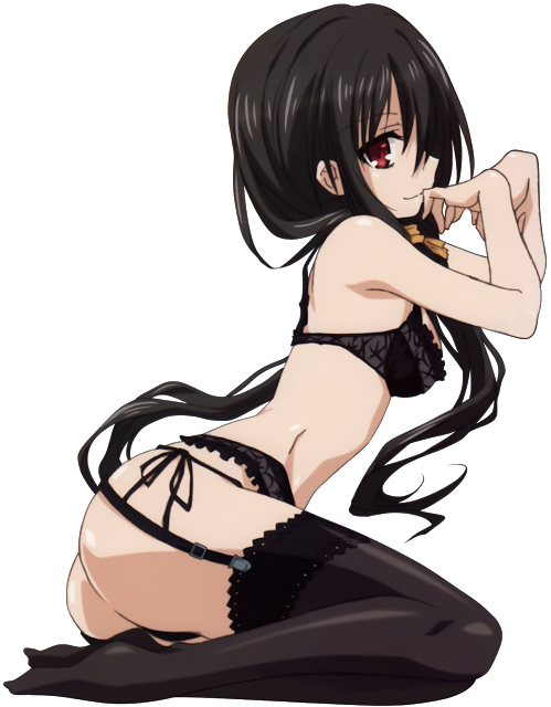 Sexy black hair anime girl