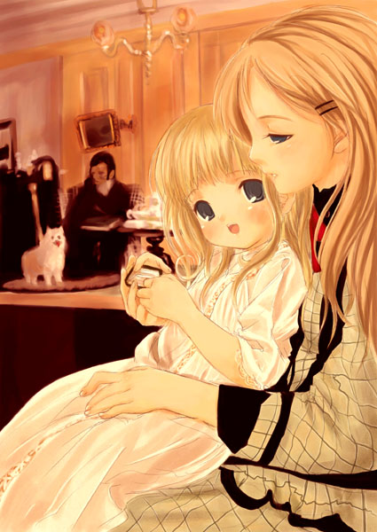 Anime mother and daughter