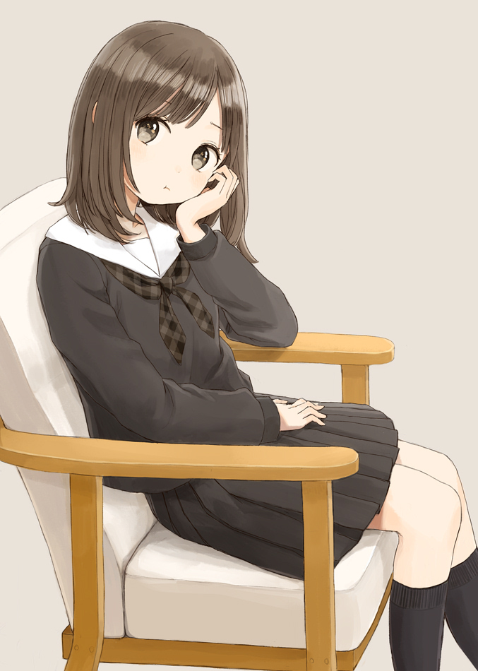 Anime girl in chair
