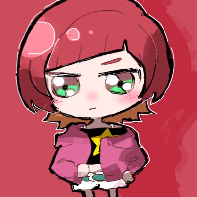 chibi digimon digimon_beatbreak green_eyes hrukkkkk jacket looking_at_viewer sakuya_reina short_hair smile star_(symbol)