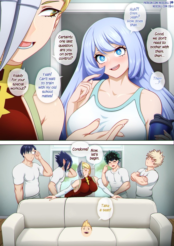 2girls 5boys amajiki_tamaki bare_shoulders blonde_hair blue_eyes blue_hair blush boku_no_hero_academia breasts casting_couch china_dress chinese_clothes couch crossed_arms dress glasses green_hair hado_nejire iida_tenya large_breasts long_hair looking_at_viewer meme midoriya_izuku multiple_boys multiple_girls neocoill open_mouth piper_perri_surrounded_(meme) purple_hair red_dress ryuukyuu scene_reference shirt short_hair smile surrounded togata_mirio white_shirt