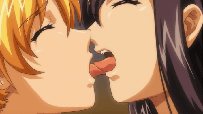 Anime french kissing