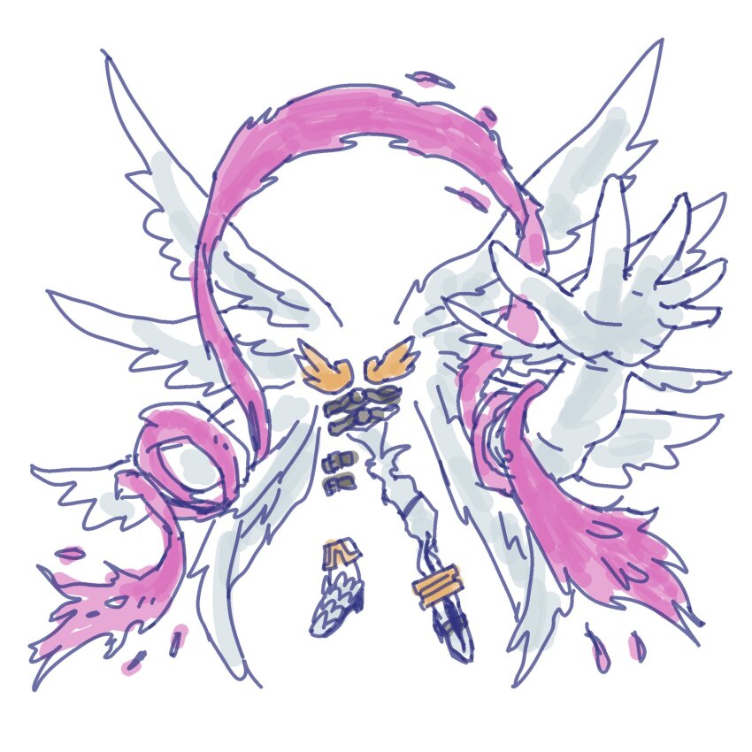 angel angewomon belt digimon digimon_(creature) feathers gloves highres solo ultimatechaosmon what bad_tag wings