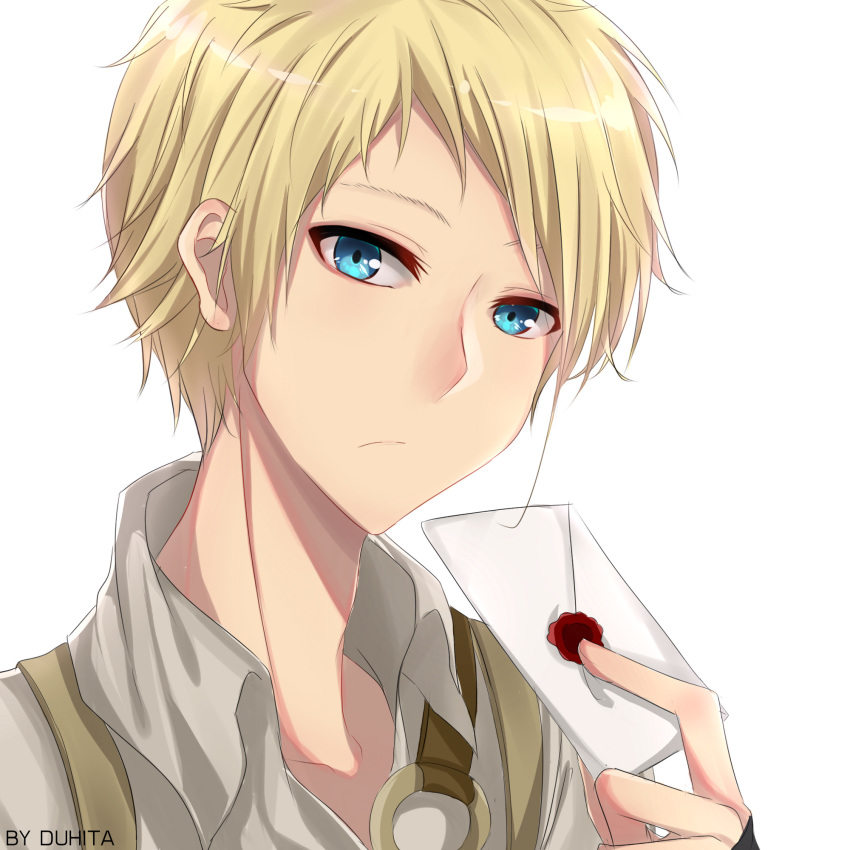 Anime male blonde hair blue eyes