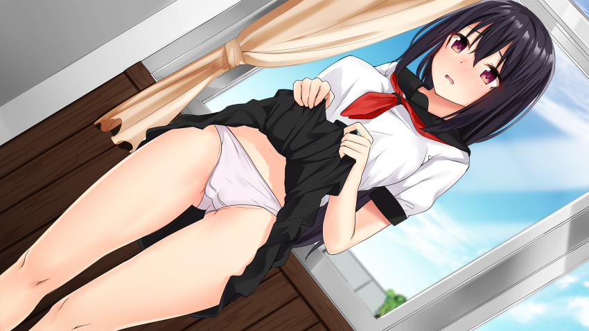 Cheating outdoor upskirt anime