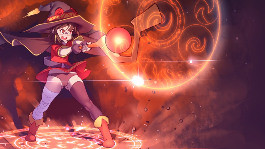 Anime girl casting spell