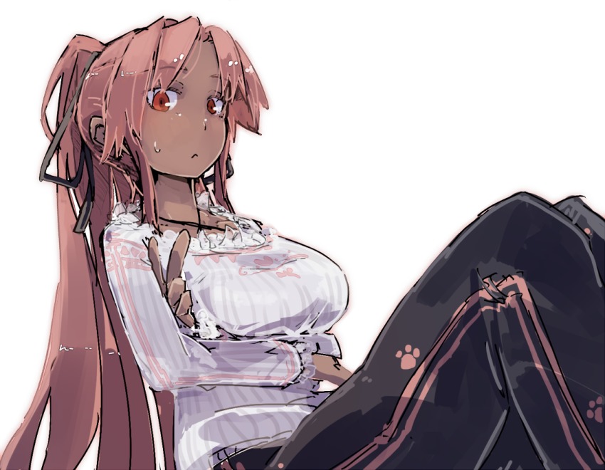 Anime girl with dark skin