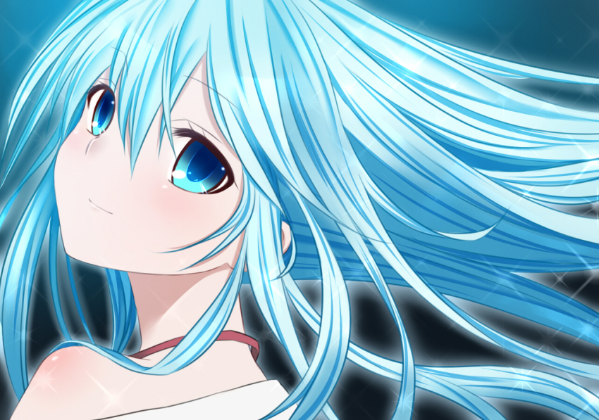 Anime girl with light blue hair