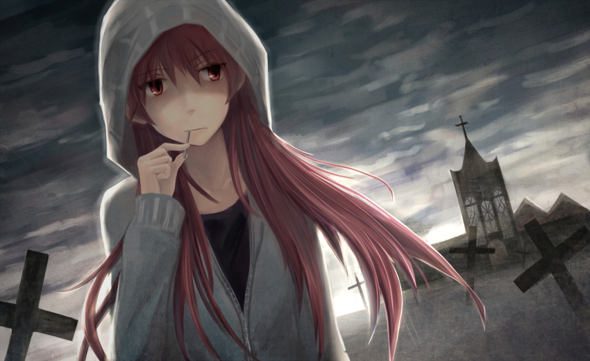 Anime girl with hood