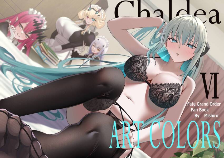 1girl baobhan_sith_(fate) bare_shoulders black_pantyhose black_unitard blue_eyes blush bow braid breasts fate/grand_order fate_(series) grey_eyes grey_hair hair_bow half_up_braid large_breasts long_hair mishiro_(ixtlolton) morgan_le_fay_(fate) mother_and_daughter multiple_girls navel original pantyhose pink_hair pointy_ears ponytail sidelocks smile solo very_long_hair