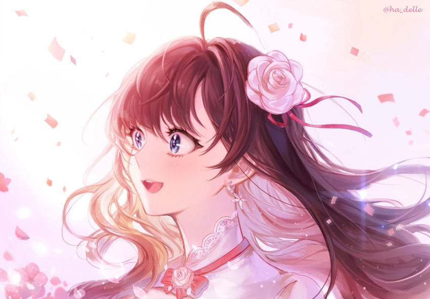 Beautiful anime girl with brown hair