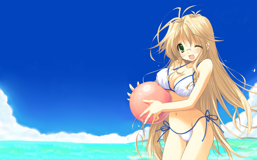 Blonde anime wife outdoor
